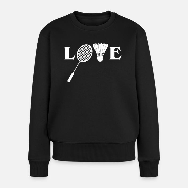 Badminton, Joueurs de badminton - Pull Premium bio Femme - noir