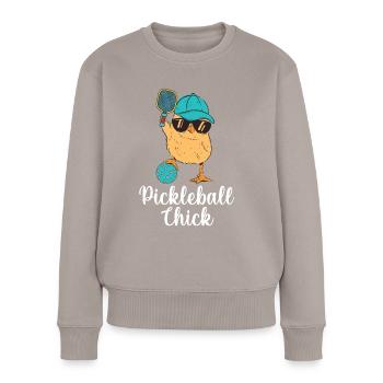 Pickleball-Chic, Pickleball Player - Women's Premium Organic Jumper - taupe - Front - Julia (174cm)