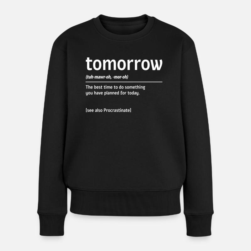 Dictionnaire du matin , Hésitation - Pull Premium bio Femme - noir