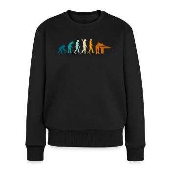 Billardentwicklung, Poolspiel, Billardspieler - Frauen Premium Bio Pullover - Schwarz - Vorne - Julia (174cm)