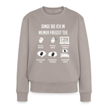 Brettspiele, Brettspiel, Brettspiele Spielen - Frauen Premium Bio Pullover - Taupe - Vorne - Julia (174cm)