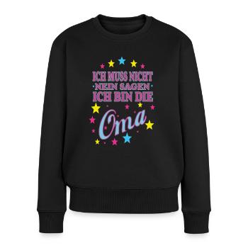 Coole Oma Geburtstagsgeschenk Omi Großmama Enkel - Frauen Premium Bio Pullover - Schwarz - Vorne - Julia (174cm)