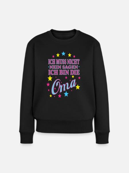 Coole Oma Geburtstagsgeschenk Omi Großmama Enkel - Frauen Premium Bio Pullover - Schwarz
