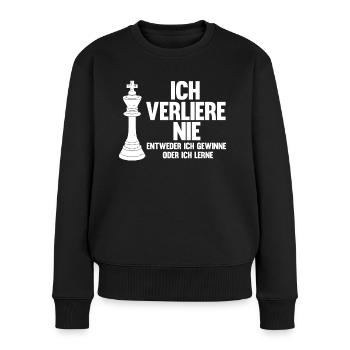Schachspieler, Ich Verliere Nie, Schach - Frauen Premium Bio Pullover - Schwarz - Vorne - Julia (174cm)
