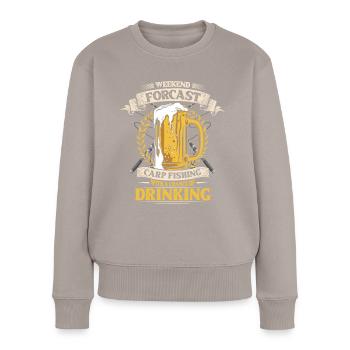 Pêche à la carpe et consommation d’alcool. - Pull Premium bio Femme - taupe - Devant - Julia (174cm)