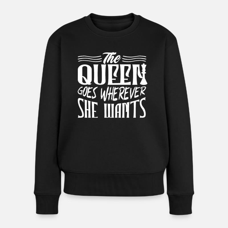 échecs, joueur d’échecs, citation d’échecs - Pull Premium bio Femme - noir