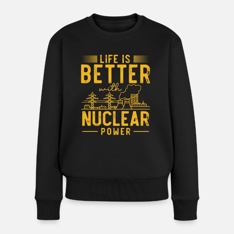 Nuklearingenieur, Kernwissenschaft, Wissenschaft - Frauen Premium Bio Pullover - Schwarz