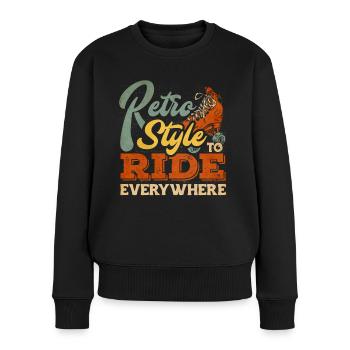 Skaten, Rollschuhlaufen - Frauen Premium Bio Pullover - Schwarz - Vorne - Julia (174cm)