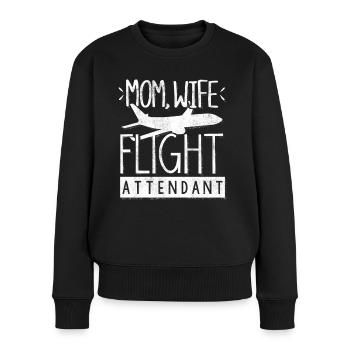 Flugbegleiter, Für Flugbegleiter, Flugbegleiter - Frauen Premium Bio Pullover - Schwarz - Vorne - Julia (174cm)