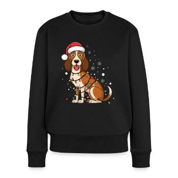 Foxhound Christmas Lights Xmas Dogs Gifts - Frauen Premium Bio Pullover - Schwarz - Vorne - Julia (174cm)