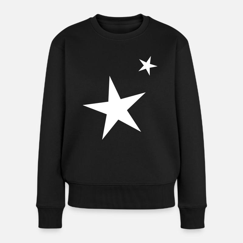 Sterne - Frauen Premium Bio Pullover - Schwarz