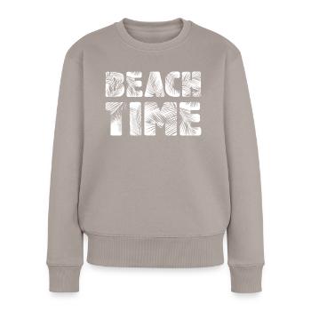 Temps de plage - Pull Premium bio Femme - taupe - Devant - Julia (174cm)