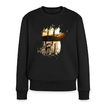 Carp Stroke Karpfenangeln Natur Catch&Release - Frauen Premium Bio Pullover - Schwarz - Vorne - Julia (174cm)
