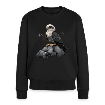 Oiseau faucon Oiseau de proie - Pull Premium bio Femme - noir - Devant - Julia (174cm)