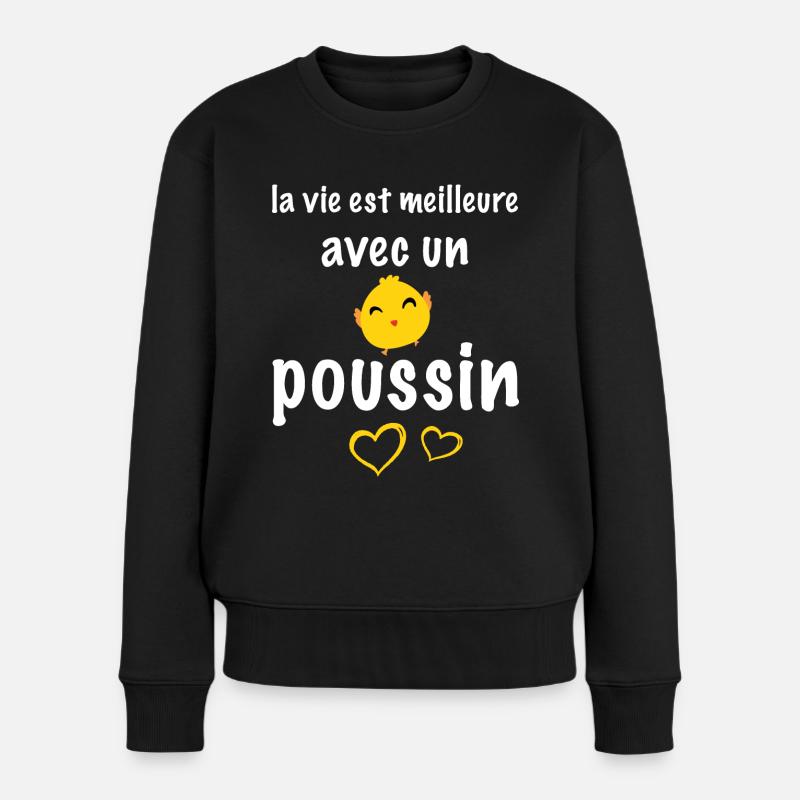 Mon Poussin Cadeau Humour Ferme - Pull Premium bio Femme - noir
