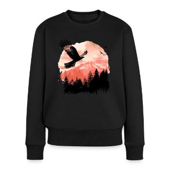 Milan royal oiseau oiseau de proie - Pull Premium bio Femme - noir - Devant - Julia (174cm)