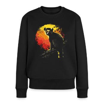 Lémurien Lémurien catta Lémur de Madagascar - Pull Premium bio Femme - noir - Devant - Julia (174cm)