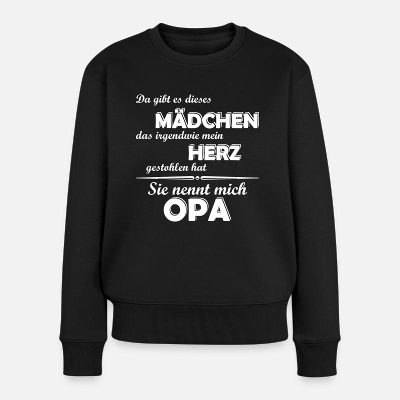 Ich liebe meine Enkelin - Opa - Frauen Premium Bio Pullover - Schwarz
