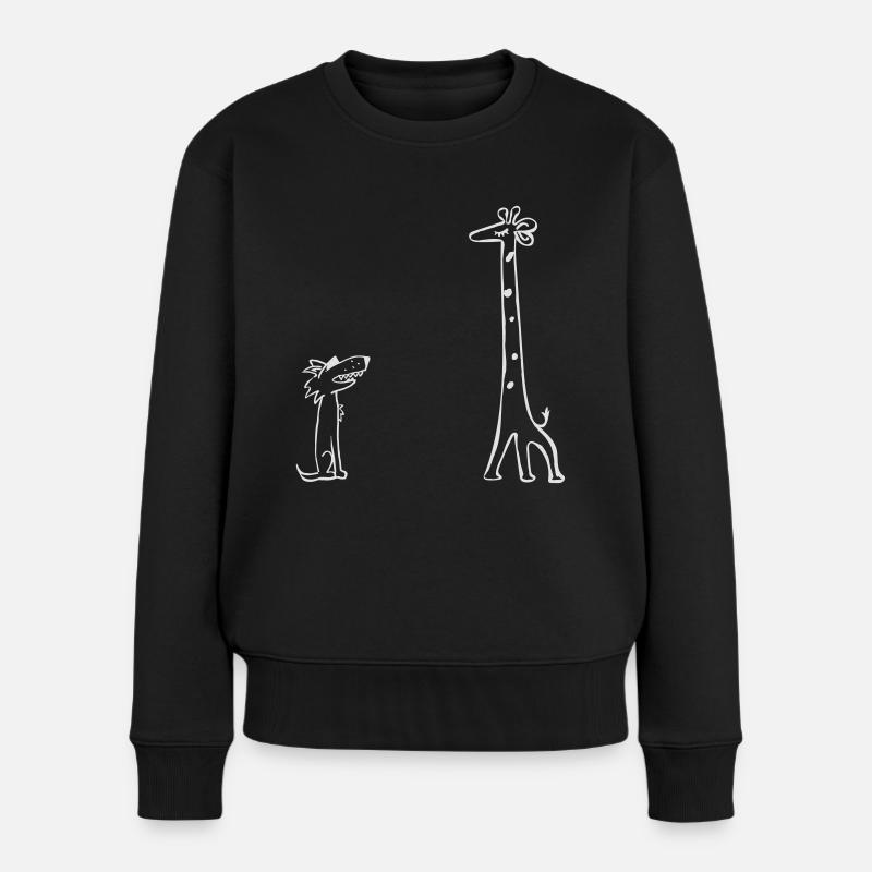 GFK - Giraffe und Wolf - Frauen Premium Bio Pullover - Schwarz