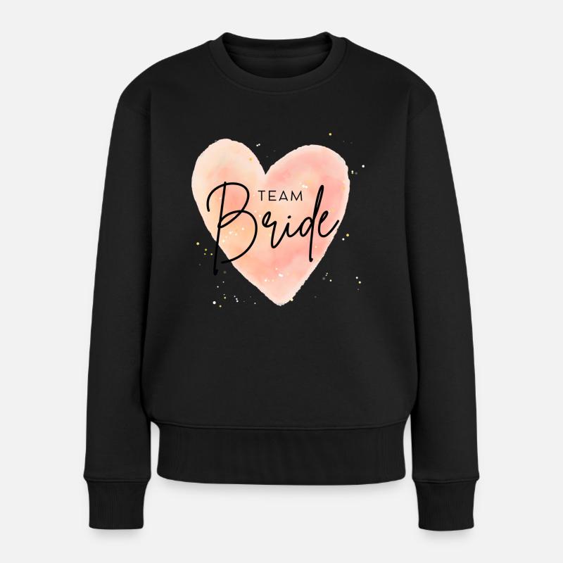 TEAM Bride - Frauen Premium Bio Pullover - Schwarz