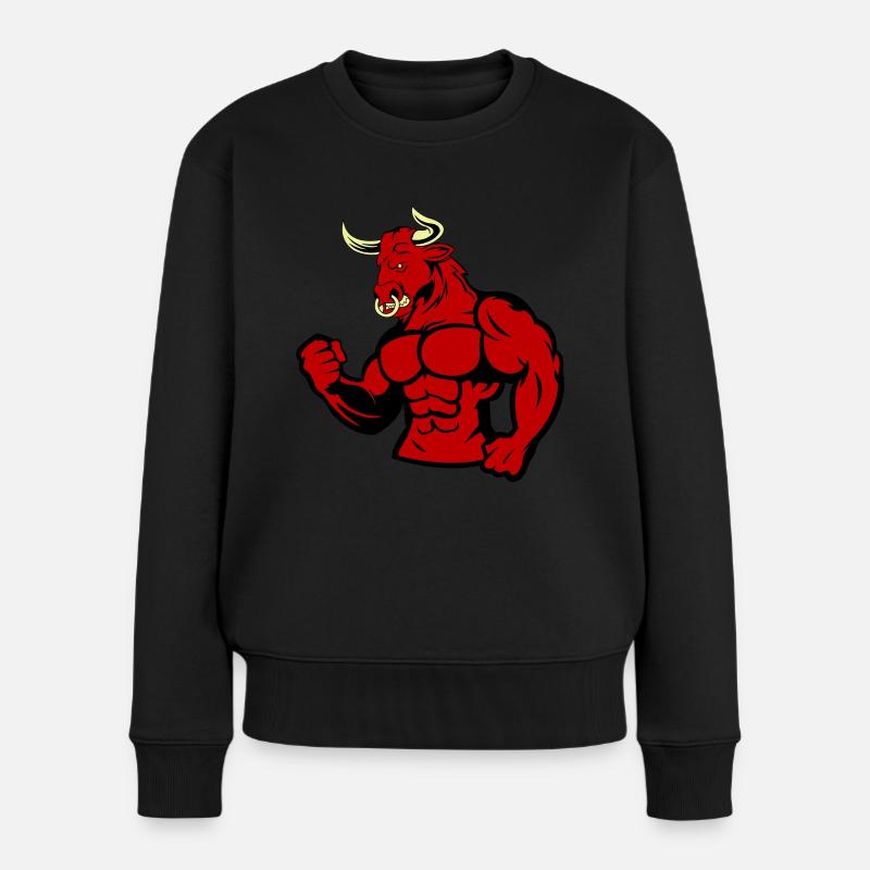 stier - Frauen Premium Bio Pullover - Schwarz