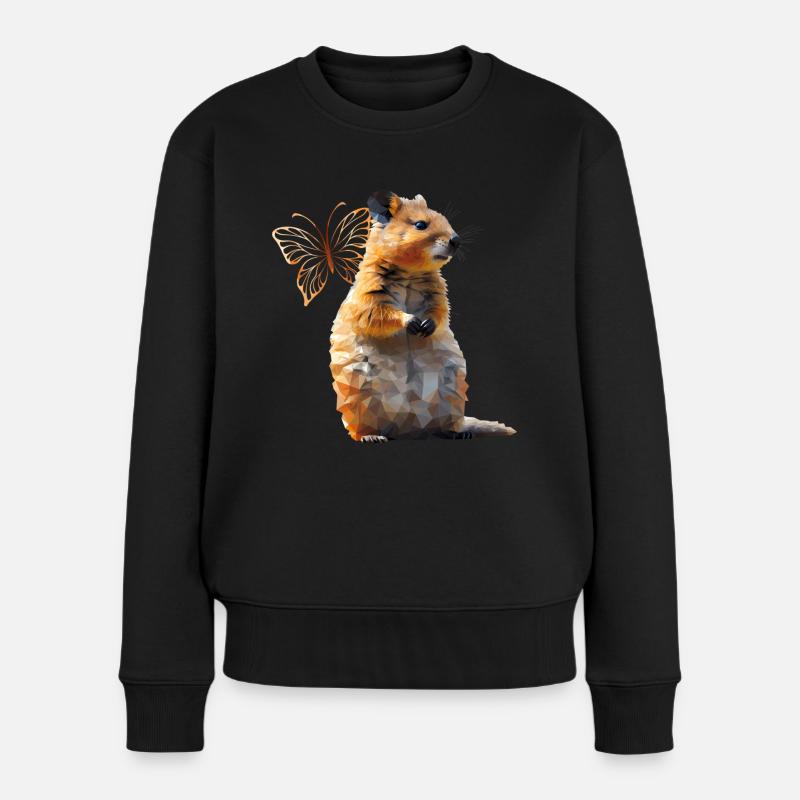 Quokka - Frauen Premium Bio Pullover - Schwarz