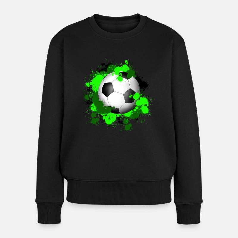 Fußball Klecks - Frauen Premium Bio Pullover - Schwarz