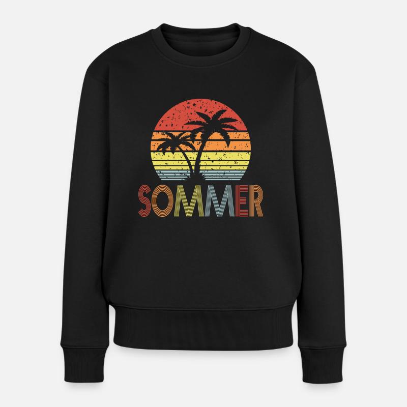 Sommer - Frauen Premium Bio Pullover - Schwarz