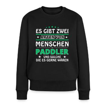 Es gibt zwei Arten von Menschen - Paddler - Frauen Premium Bio Pullover - Schwarz - Vorne - Julia (174cm)