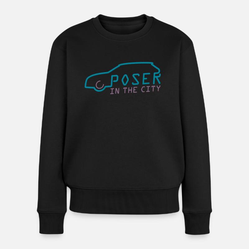 Poser in theCity - Frauen Premium Bio Pullover - Schwarz