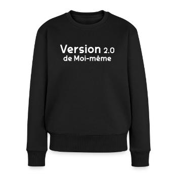 Version 2.0 de moi-meme Cadeau Femme Rebelle - Pull Premium bio Femme - noir - Devant - Julia (174cm)
