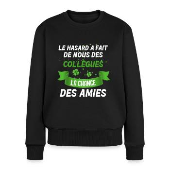 Collègue et Amie Meilleures Copines - Pull Premium bio Femme - noir - Devant - Julia (174cm)