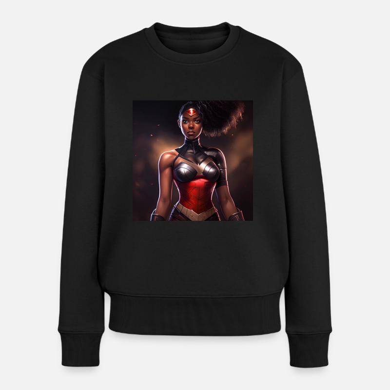 Superheldin 2.0 - Frauen Premium Bio Pullover - Schwarz
