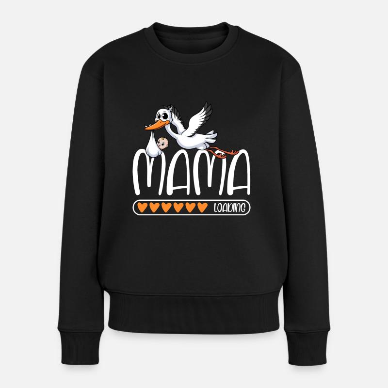Mama loading - Frauen Premium Bio Pullover - Schwarz