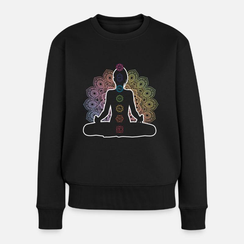 Chakra Meditation Chakra Meditation Zen - Frauen Premium Bio Pullover - Schwarz