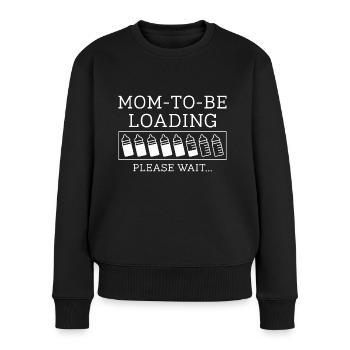Maman à charger - Pull Premium bio Femme - noir - Devant - Julia (174cm)