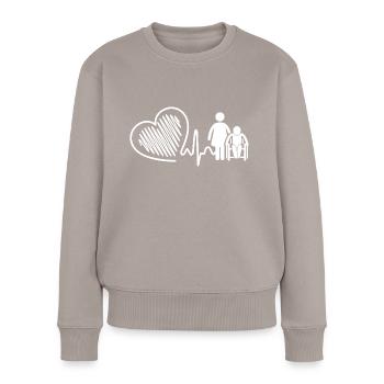 Nursing Aide Heartbeat - Women's Premium Organic Jumper - taupe - Front - Julia (174cm)