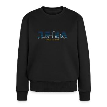 Jena Local Legend - Frauen Premium Bio Pullover - Schwarz - Vorne - Julia (174cm)
