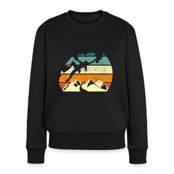 Klettern Sport Klettern Klettern Klettern Felsen - Frauen Premium Bio Pullover - Schwarz - Vorne - Julia (174cm)
