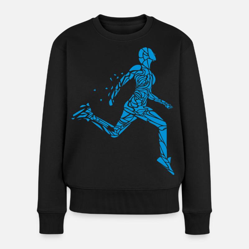 Runner, Läufer, Jogger, Jogging, Marathon, Joggen - Frauen Premium Bio Pullover - Schwarz