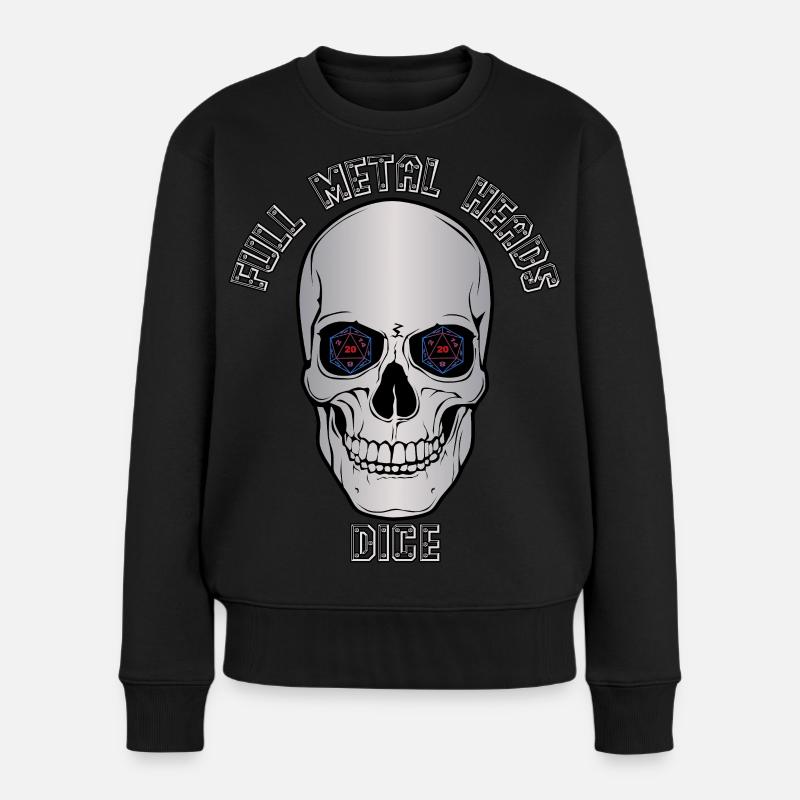 Yeux en cube de crâne en métal - Pull Premium bio Femme - noir