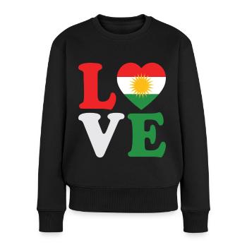 Kurdistan Flagge Bakur Bashur Rojava Rojhlt Newroz - Frauen Premium Bio Pullover - Schwarz - Vorne - Julia (174cm)