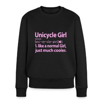 Unicycle Girl Circus Acrobat Clown Drôle Definitio - Pull Premium bio Femme - noir - Devant - Julia (174cm)
