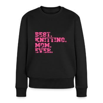 Tricoter Tricoter Dictons Drôle Maman Grand-mère Rose - Pull Premium bio Femme - noir - Devant - Julia (174cm)