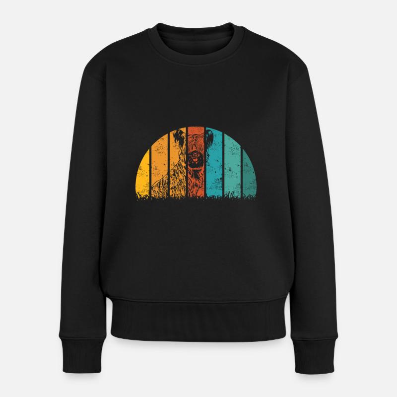 Skye Terrier Chien Vintage Rétro - Pull Premium bio Femme - noir