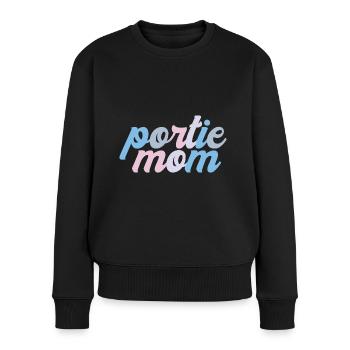 Portuguese Water Dog Portie PWD Mom Mama Frauchen - Frauen Premium Bio Pullover - Schwarz - Vorne - Julia (174cm)
