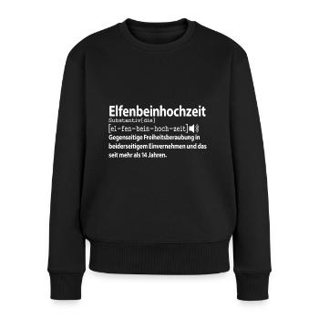 Elfenbeinhochzeit 14 Hochzeitstag Jahre Ehefrau - Frauen Premium Bio Pullover - Schwarz - Vorne - Julia (174cm)