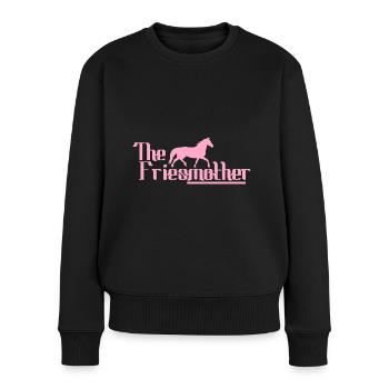 Friesenpferd Friesen Friese Pferd Mama Mom Pink - Frauen Premium Bio Pullover - Schwarz - Vorne - Julia (174cm)