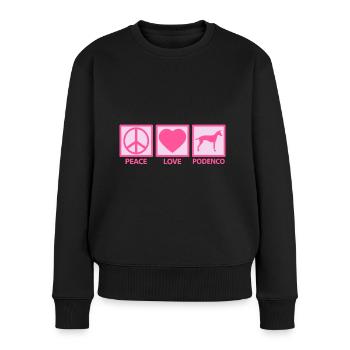Podenco Greyhound Canario Mama Peace Saying Pink - Women's Premium Organic Jumper - black - Front - Julia (174cm)