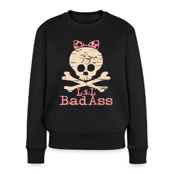 Little Badass - Frauen Premium Bio Pullover - Schwarz - Vorne - Julia (174cm)